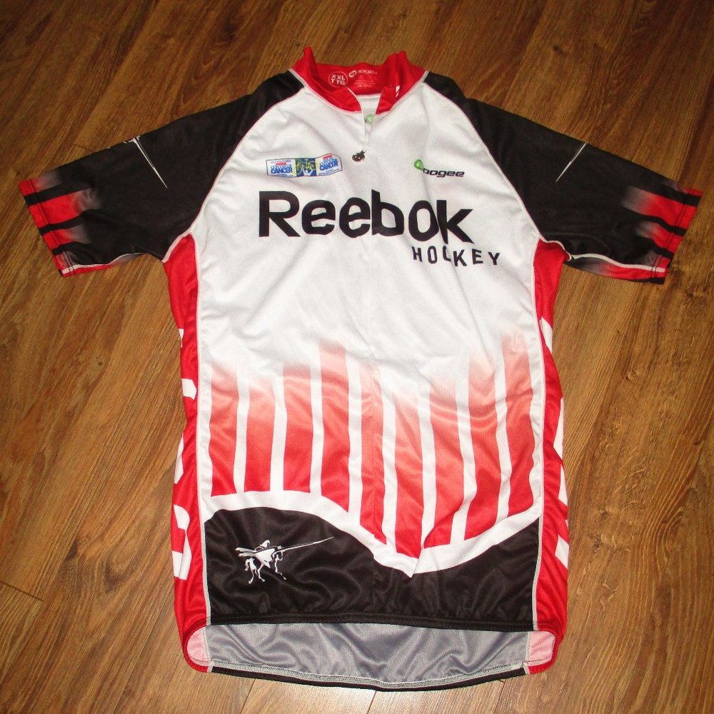 Reebok CCM Hockey Short Sleeve 3/4 Zip Men's CYCLING Jersey Size 2XL.